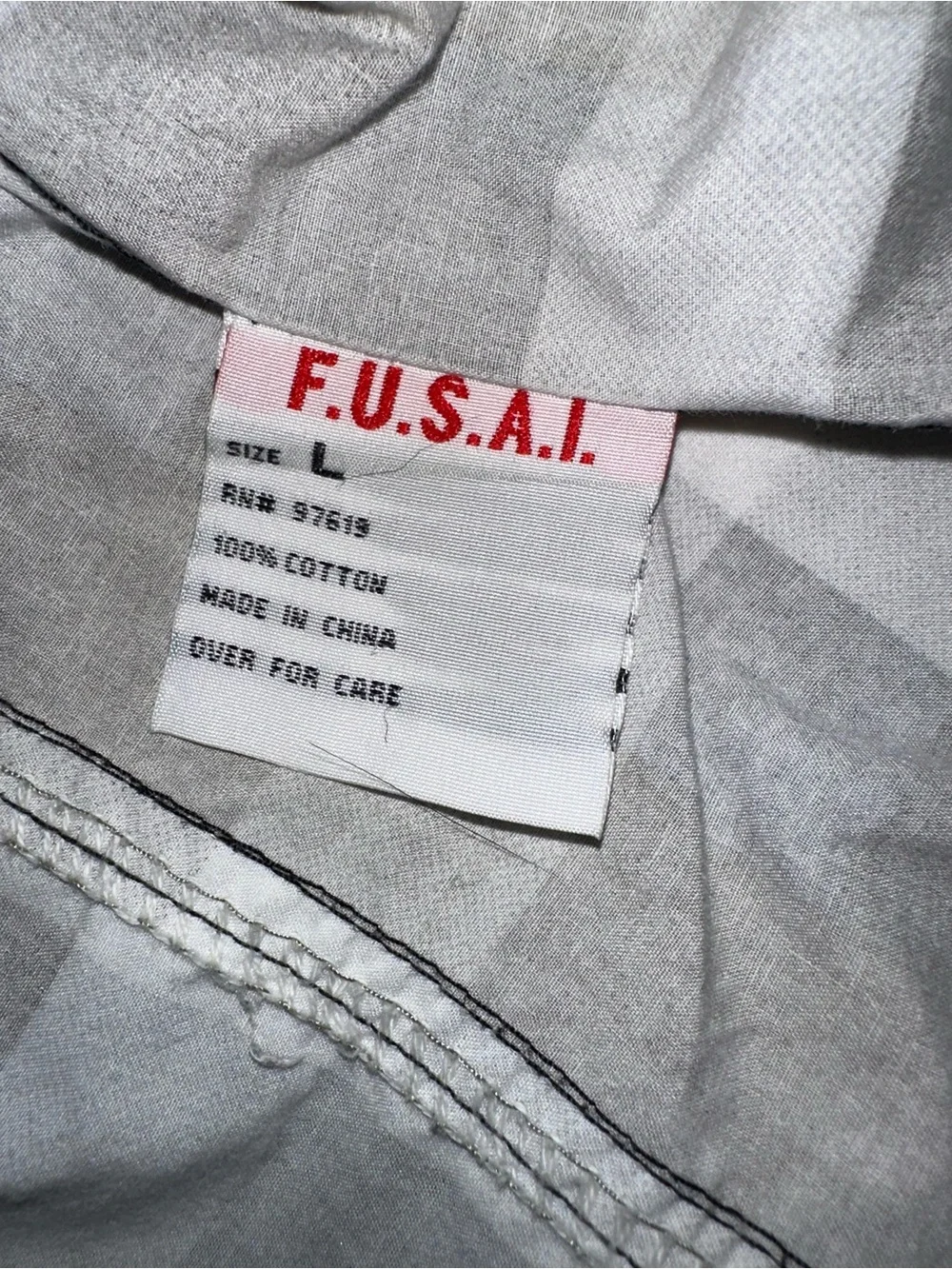 FUSAI Jeans Mens Large Plaid Utility Snap Shirt, Moto Grunge  Y2K Heavy Cotton L